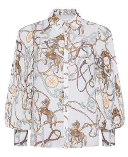 Beau Shirt - Off White Horse Print