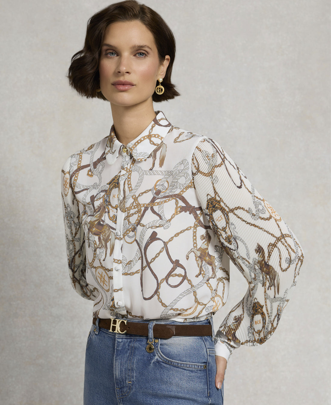 Beau Shirt - Off White Horse Print