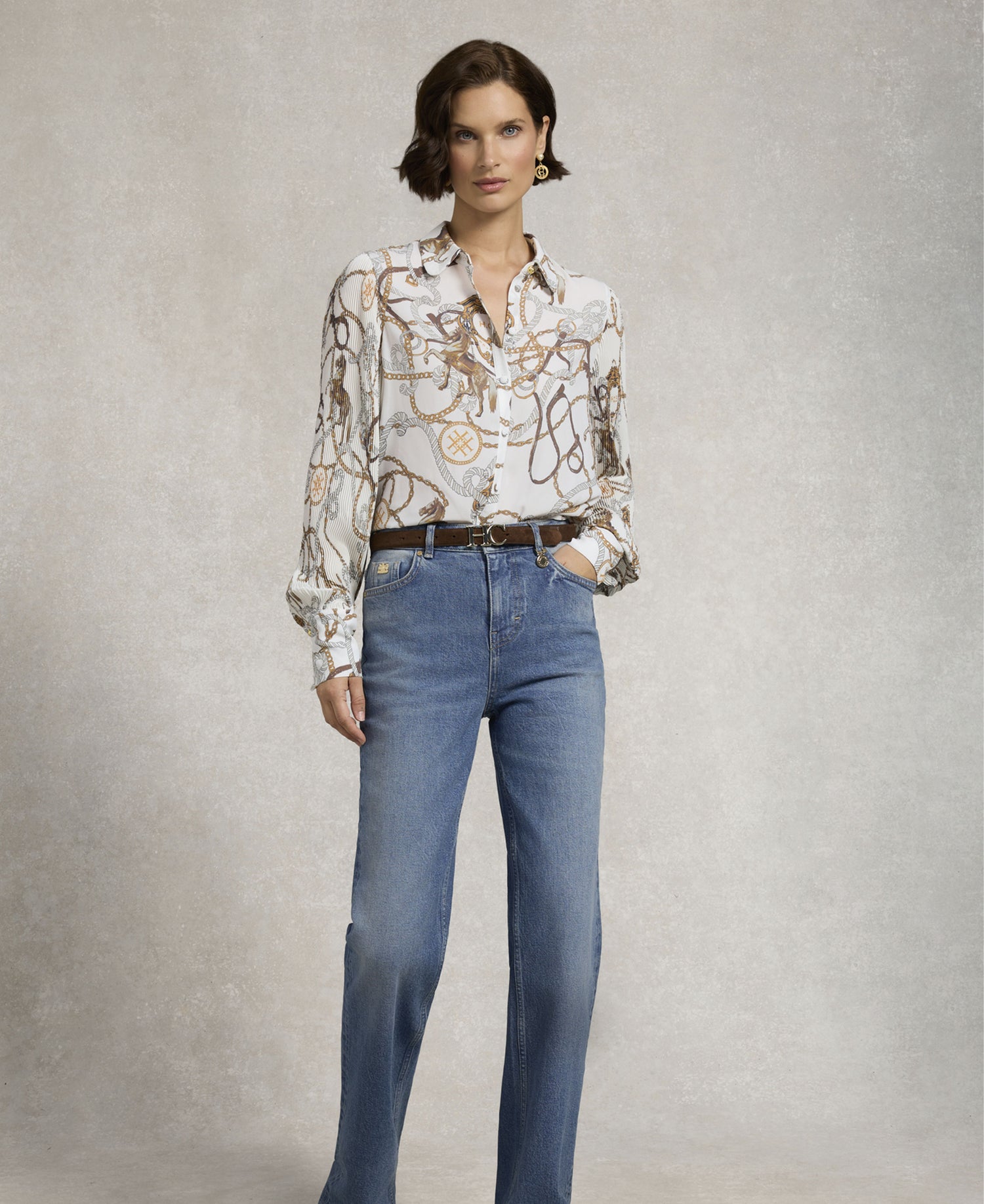 Beau Shirt - Off White Horse Print