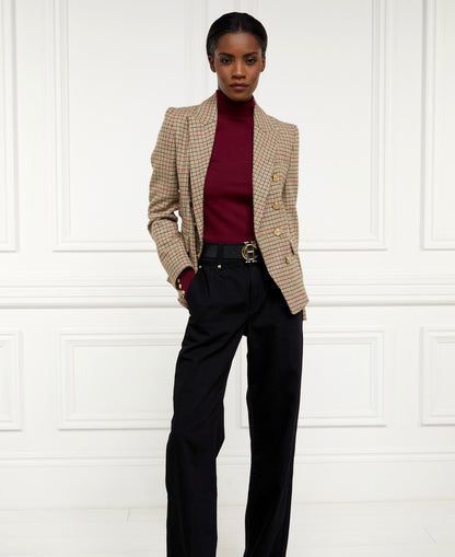 Buttoned Knit Roll Neck - Wine