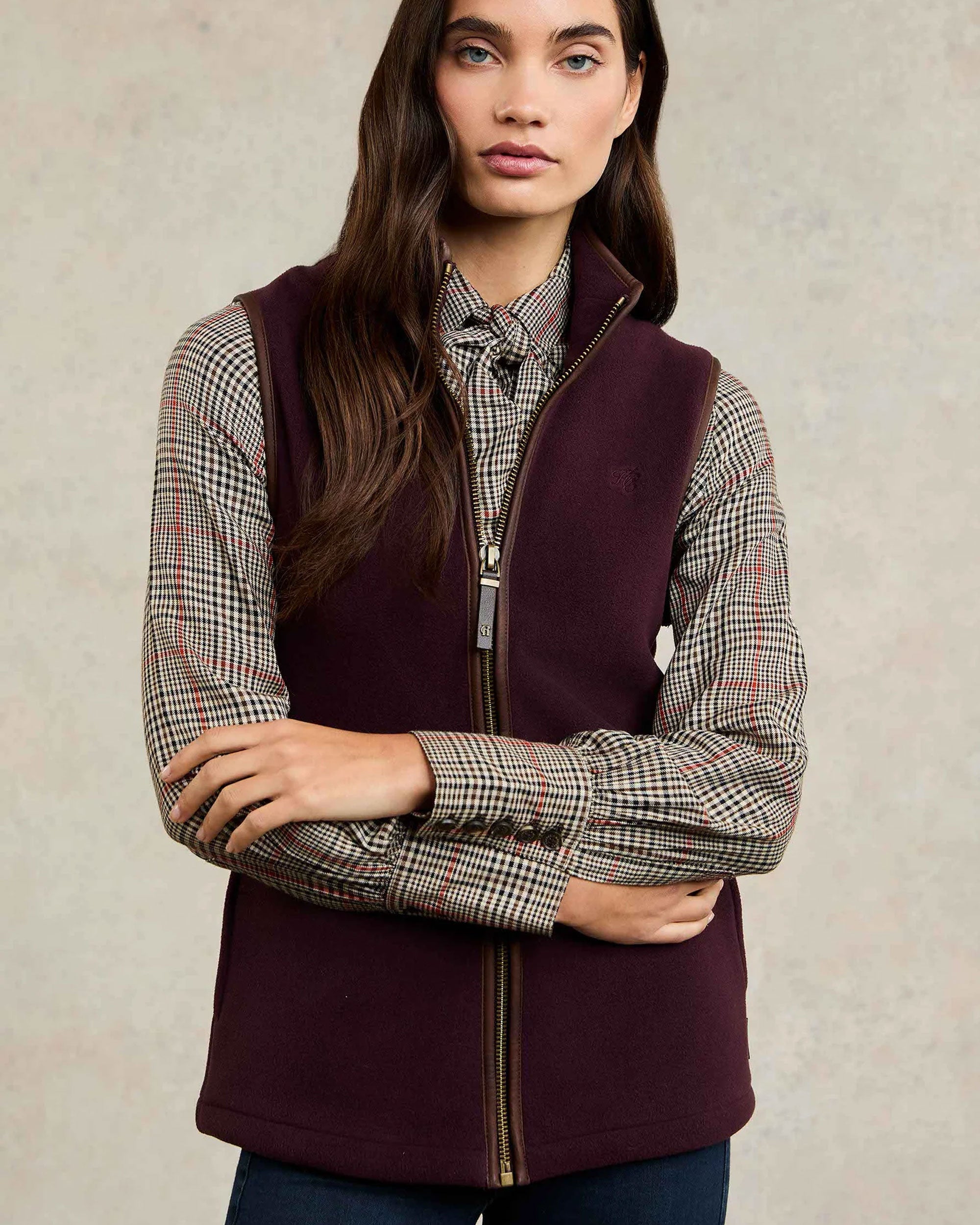 Country Fleece Gilet - Mulberry