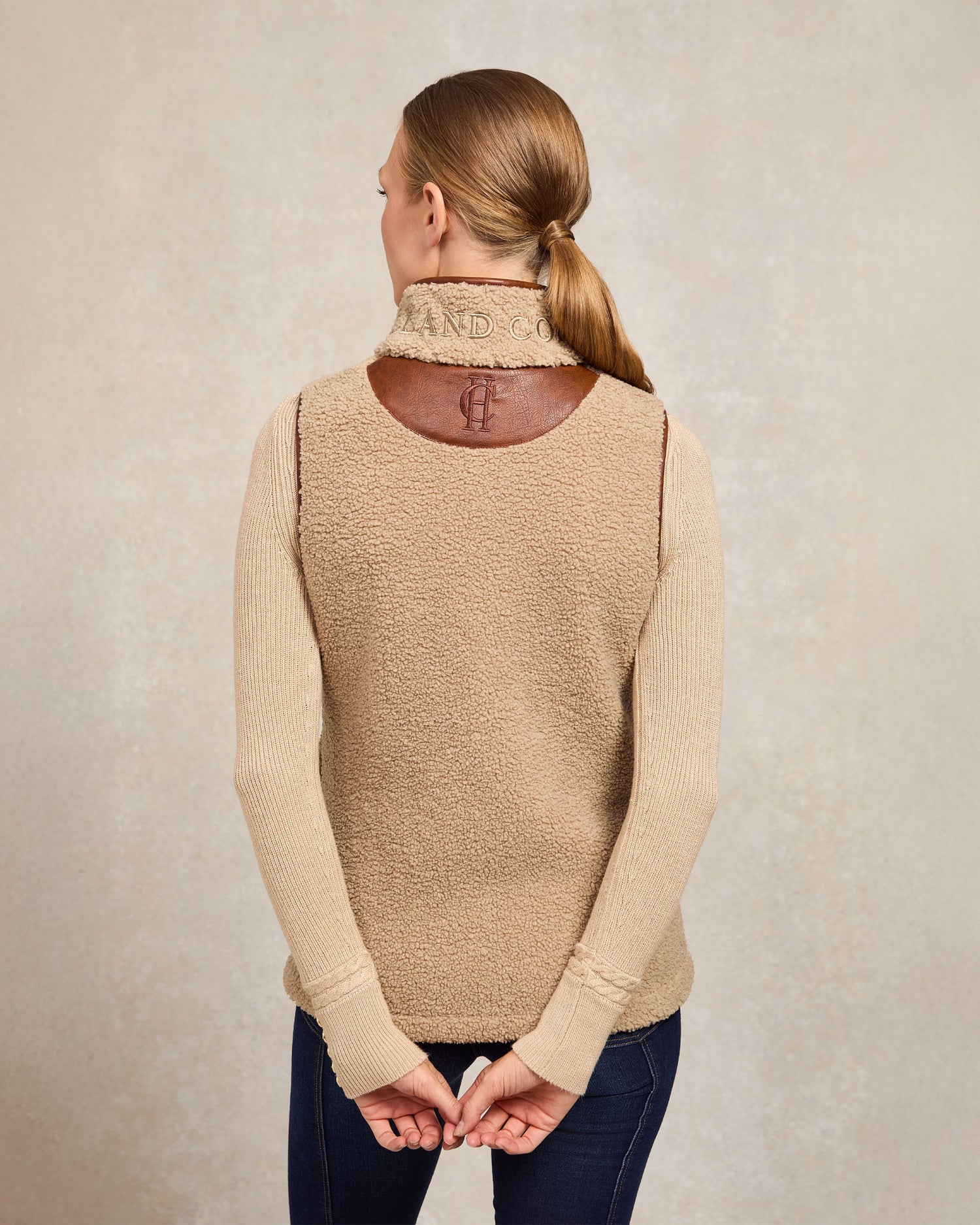 Country Fleece Gilet - Natural Borg