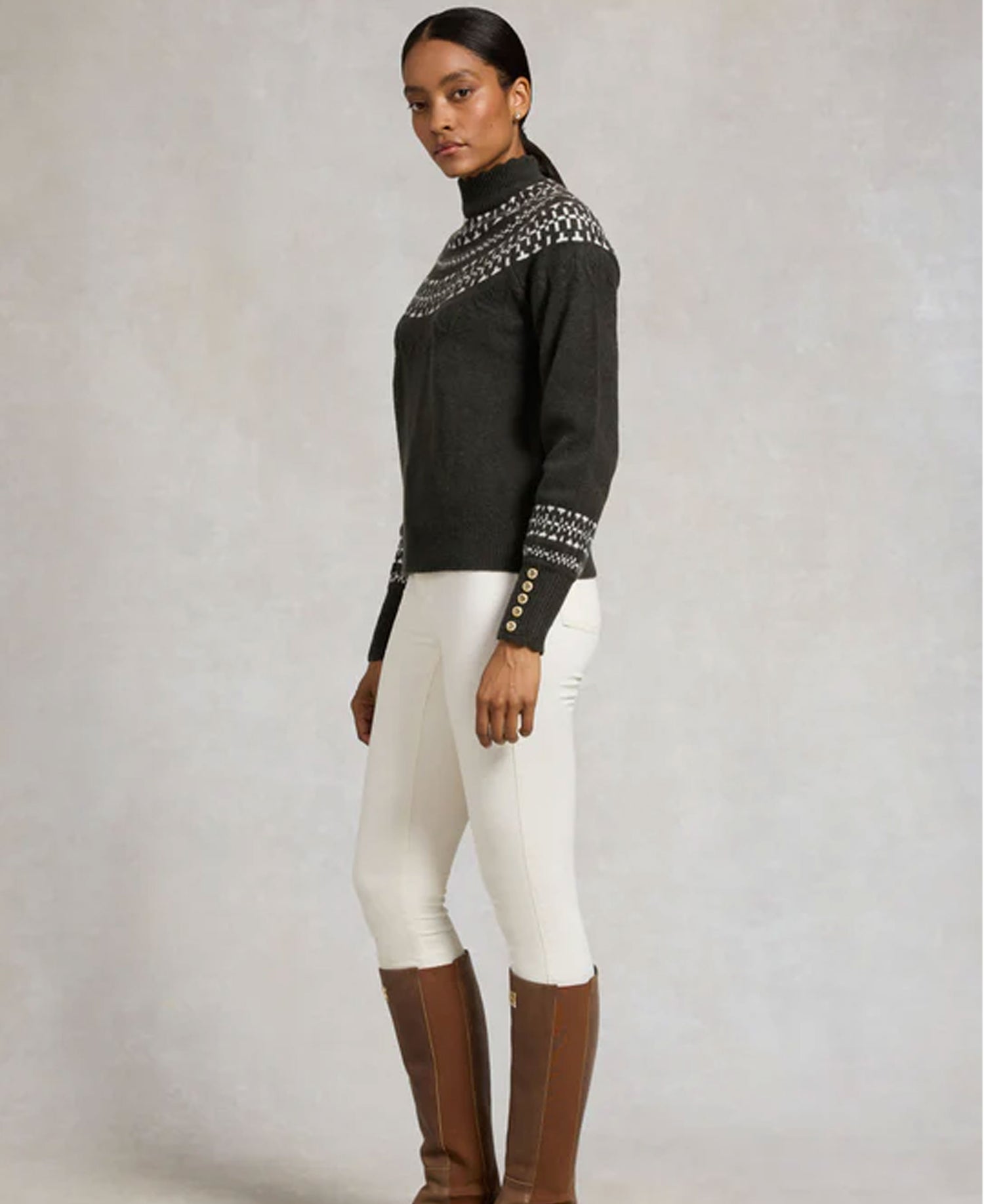 Elodie Roll Neck Knit - Forest Green