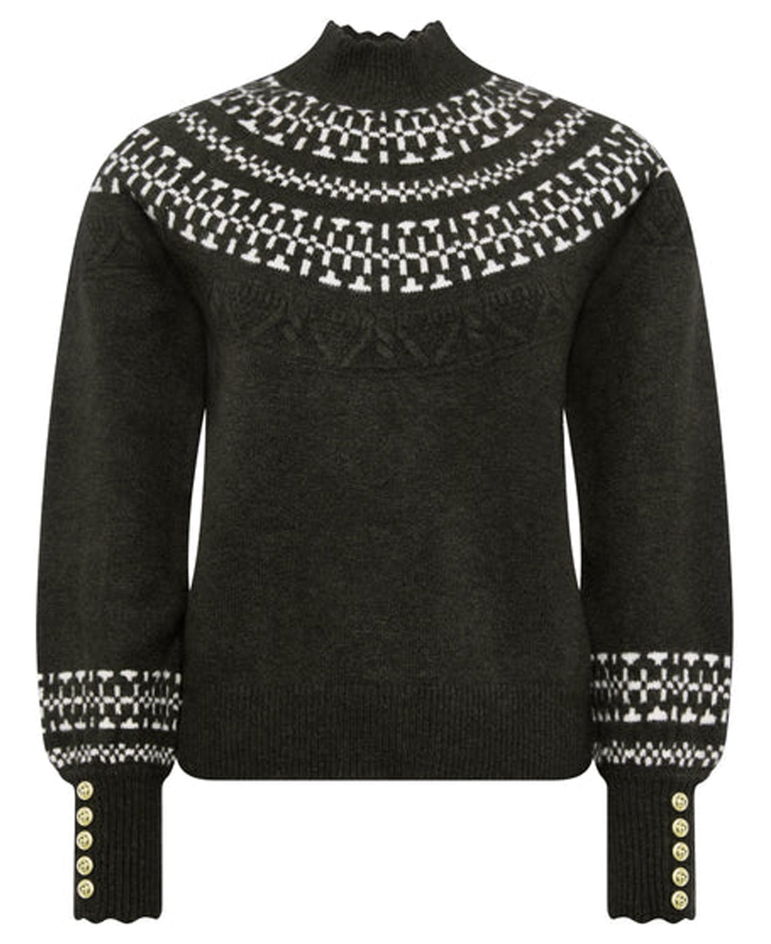 Elodie Roll Neck Knit - Forest Green