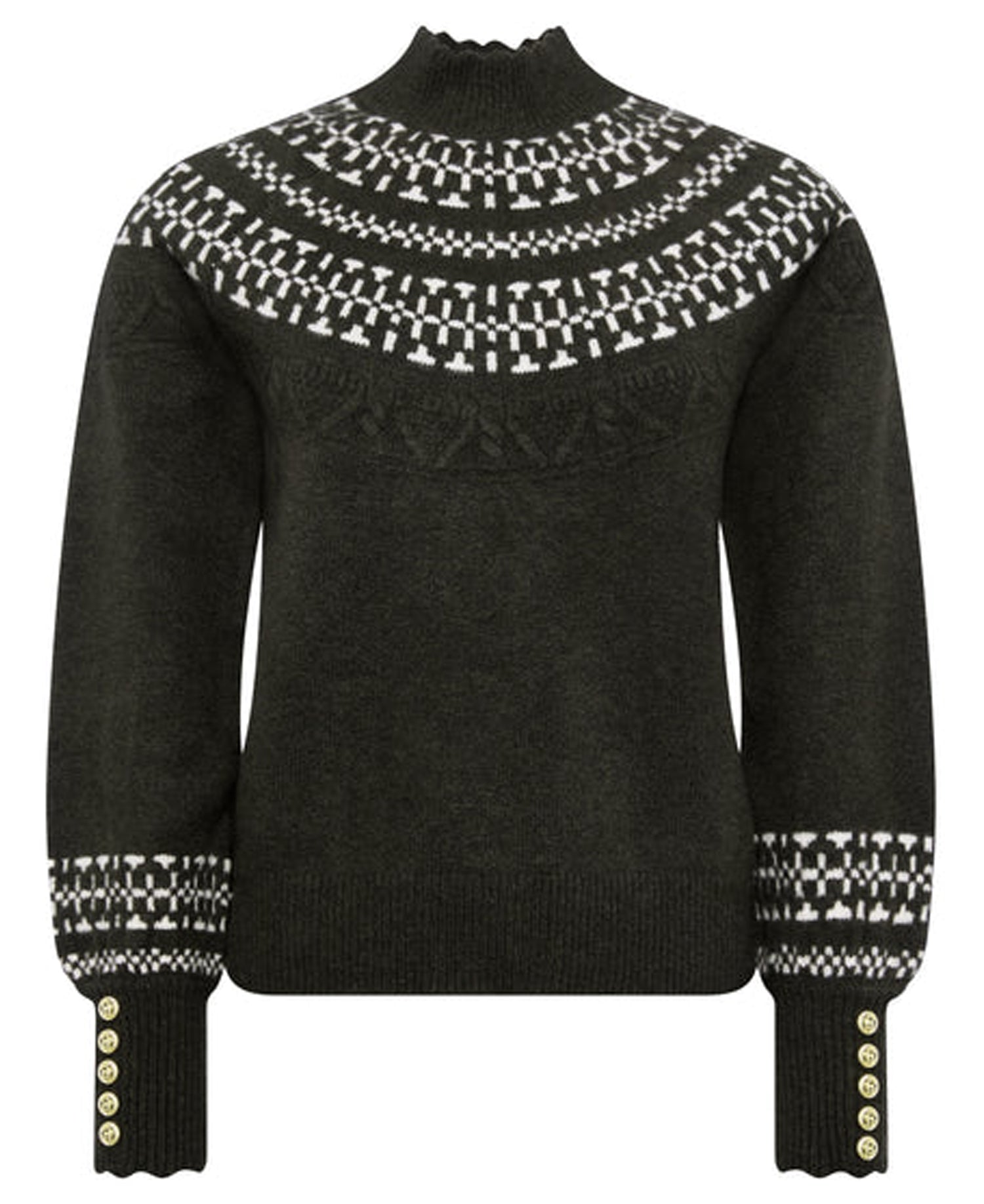 Elodie Roll Neck Knit - Forest Green