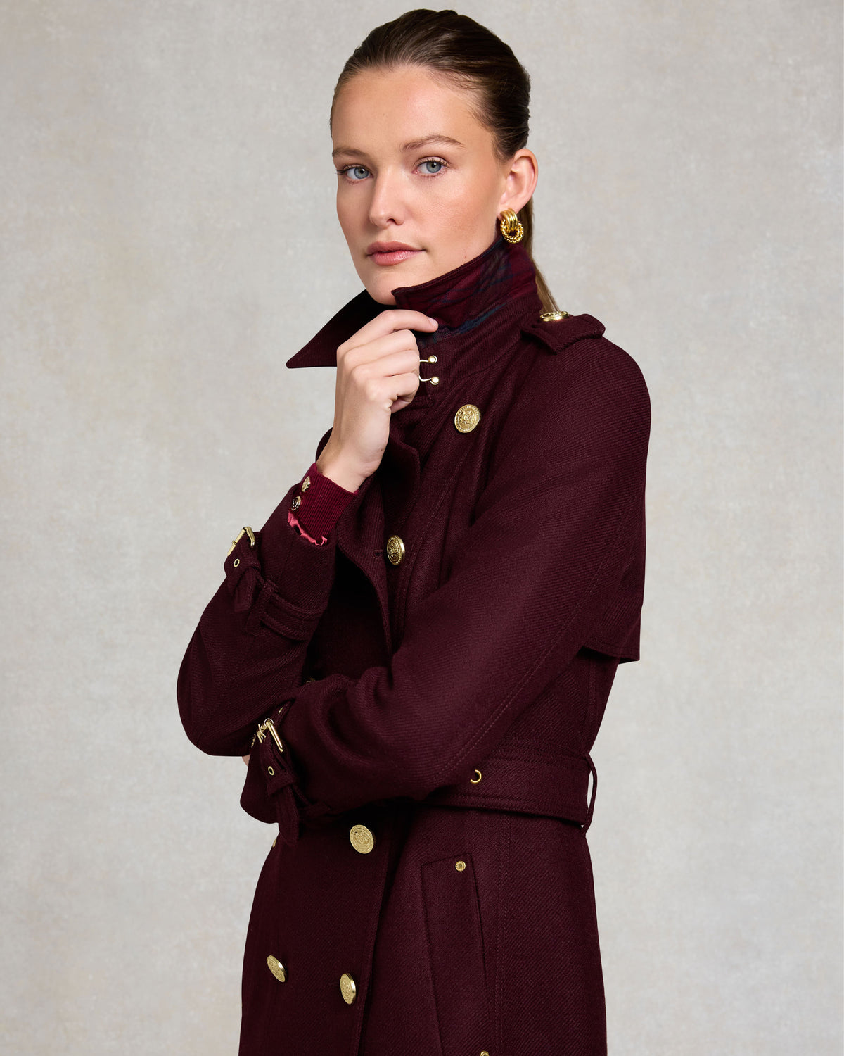 Full Length Marlborough Trench Coat - Mulberry