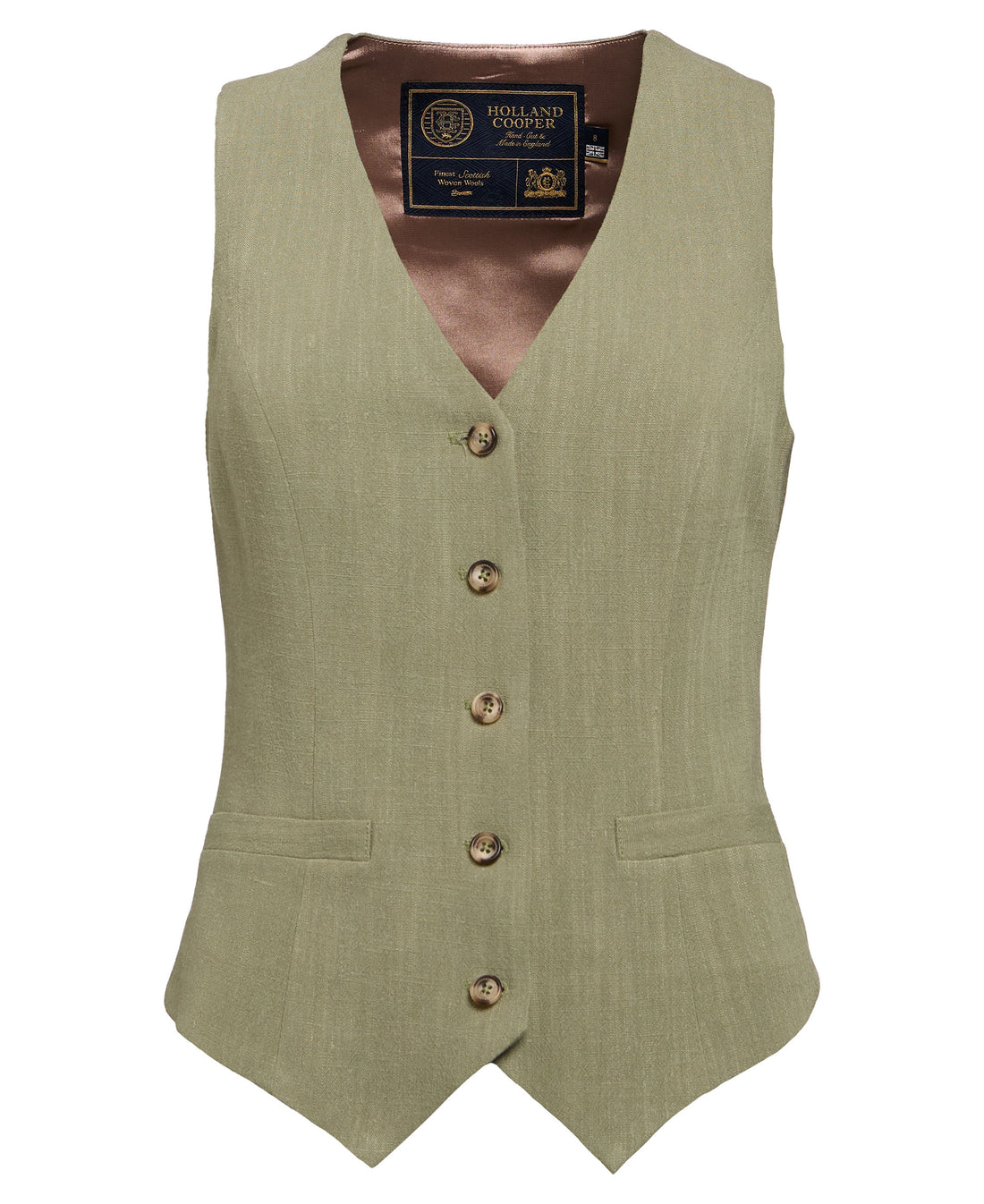 Hampton Waistcoat - Sage Linen