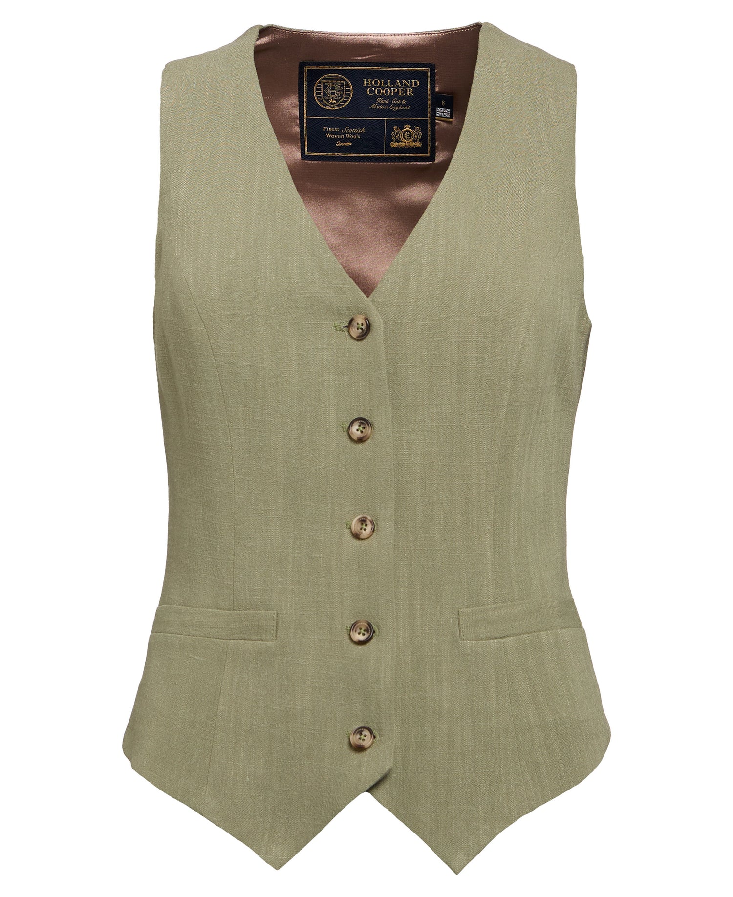 Hampton Waistcoat - Sage Linen