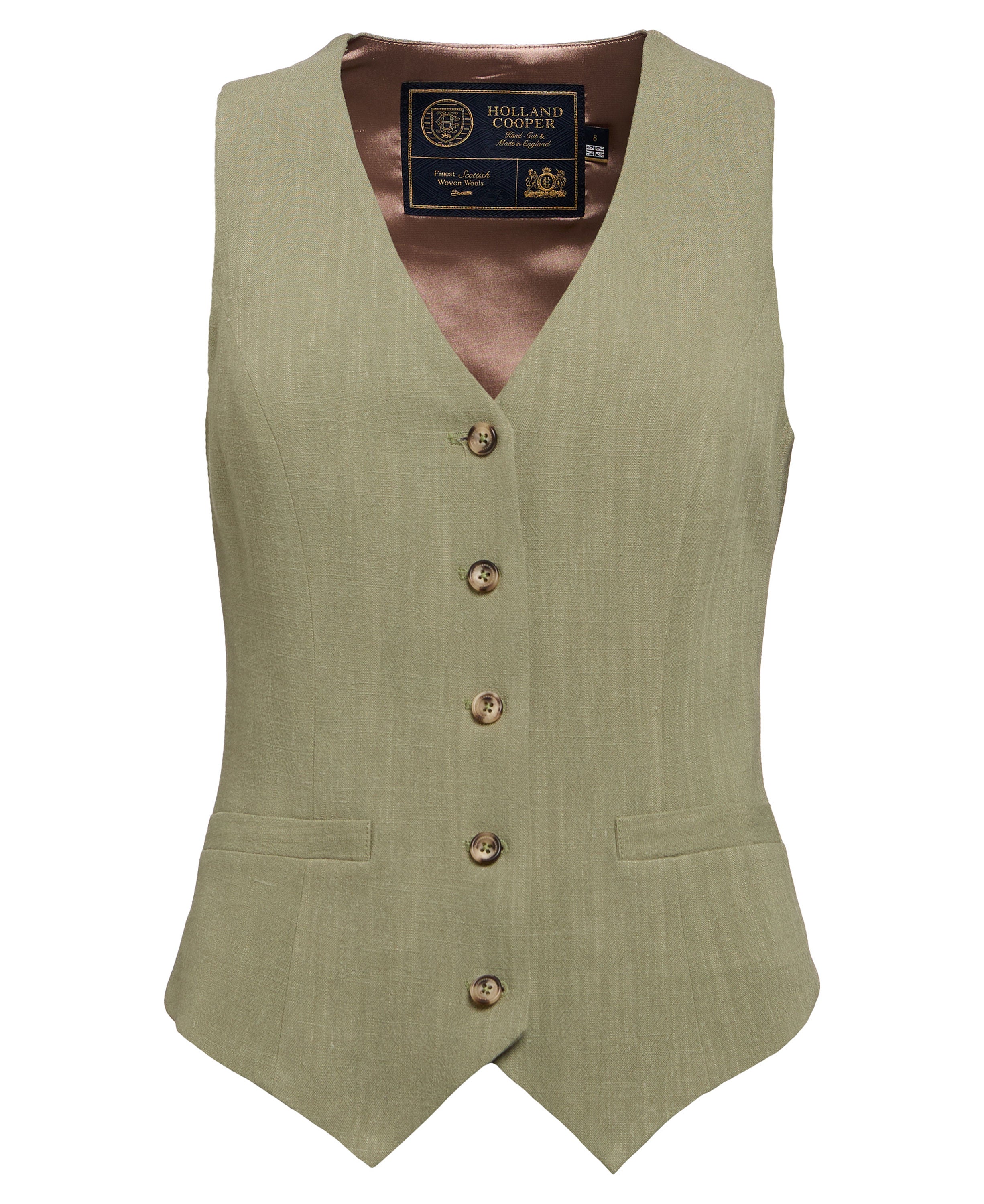 Hampton Waistcoat - Sage Linen