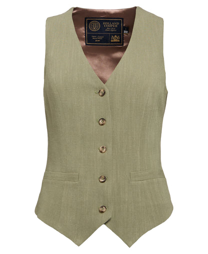 Hampton Waistcoat - Sage Linen