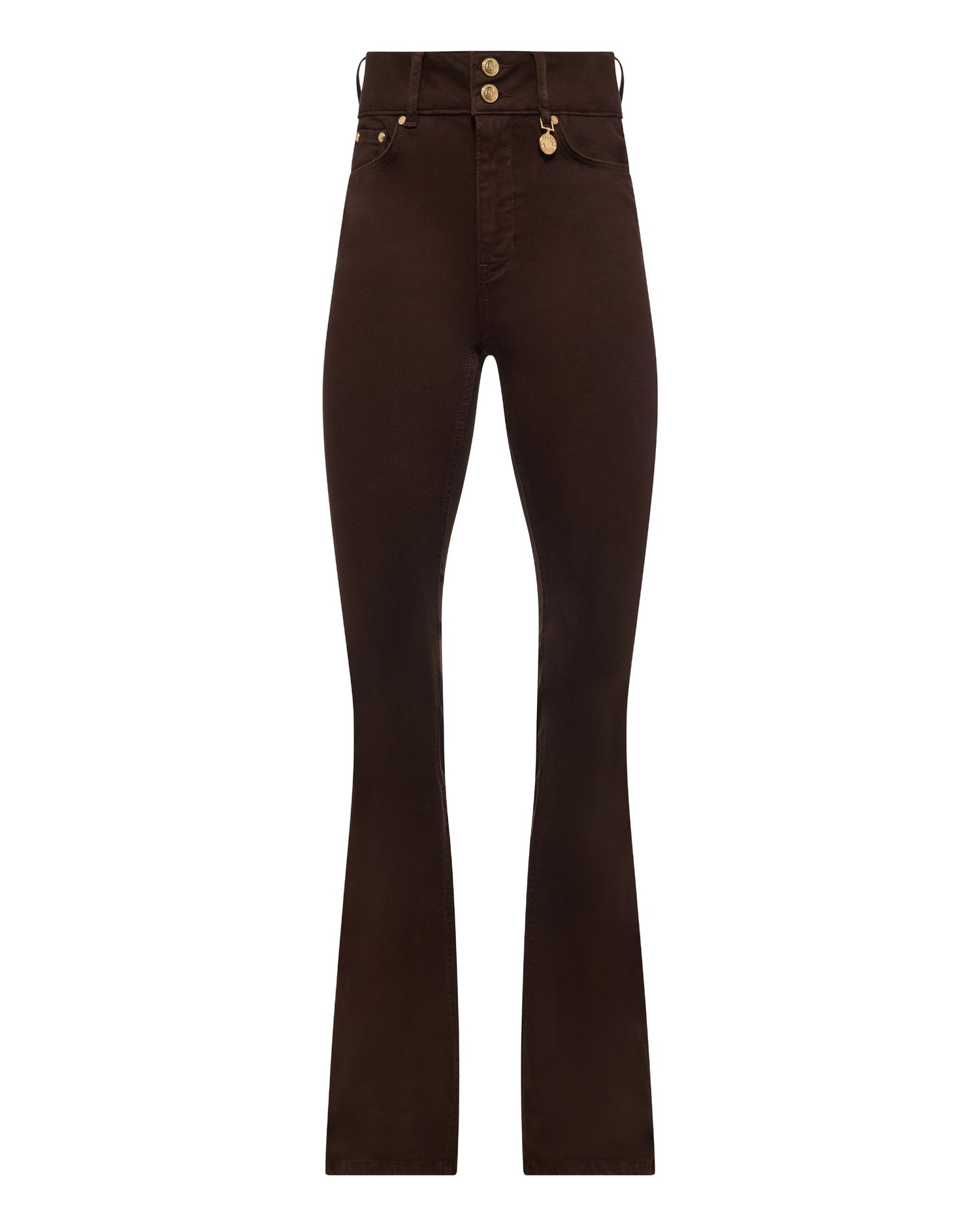 High Rise Flared Jean - Chocolate
