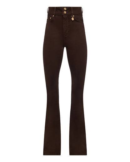 High Rise Flared Jean - Chocolate