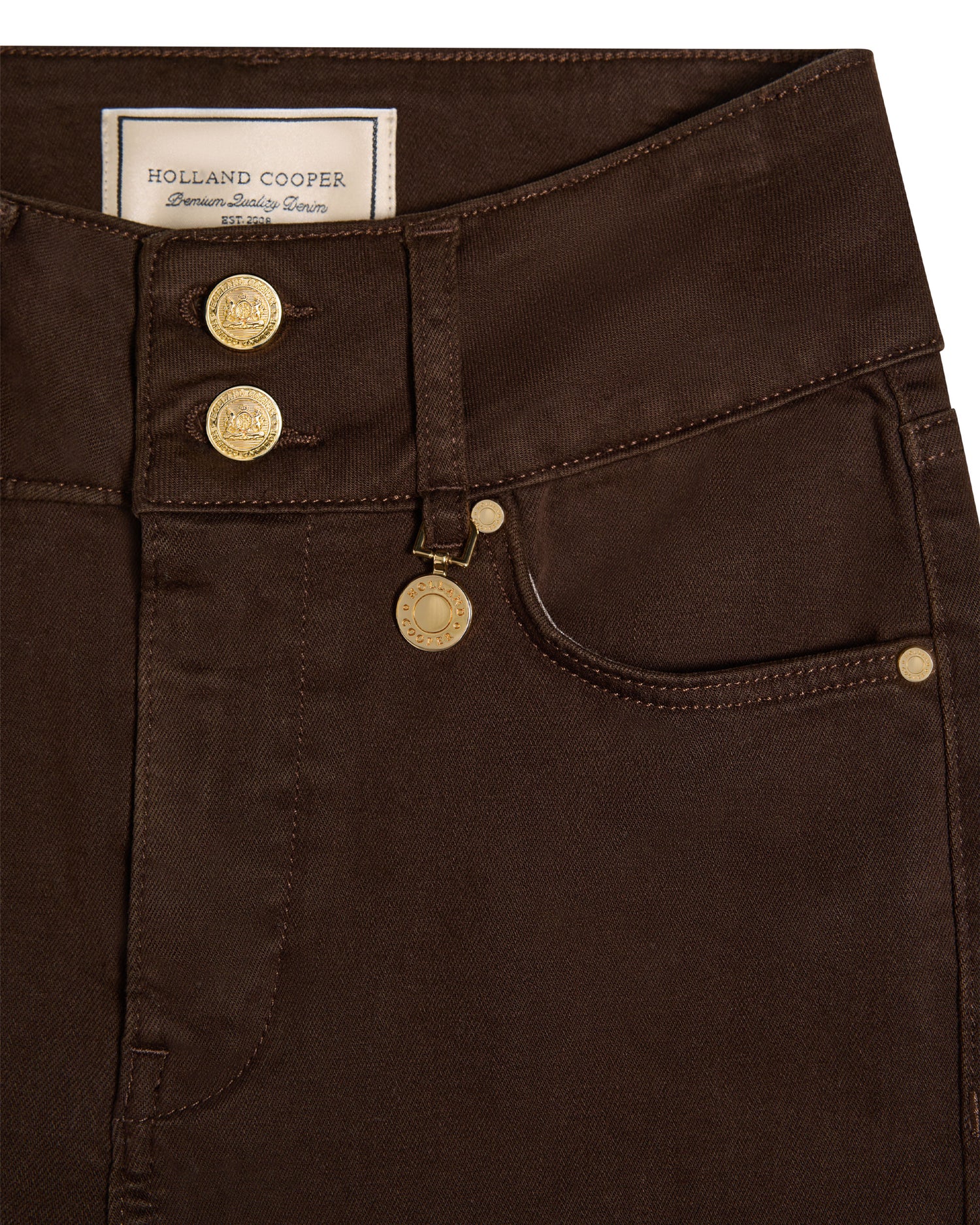 High Rise Flared Jean - Chocolate