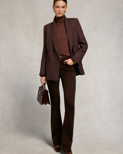 High Rise Flared Jean - Chocolate