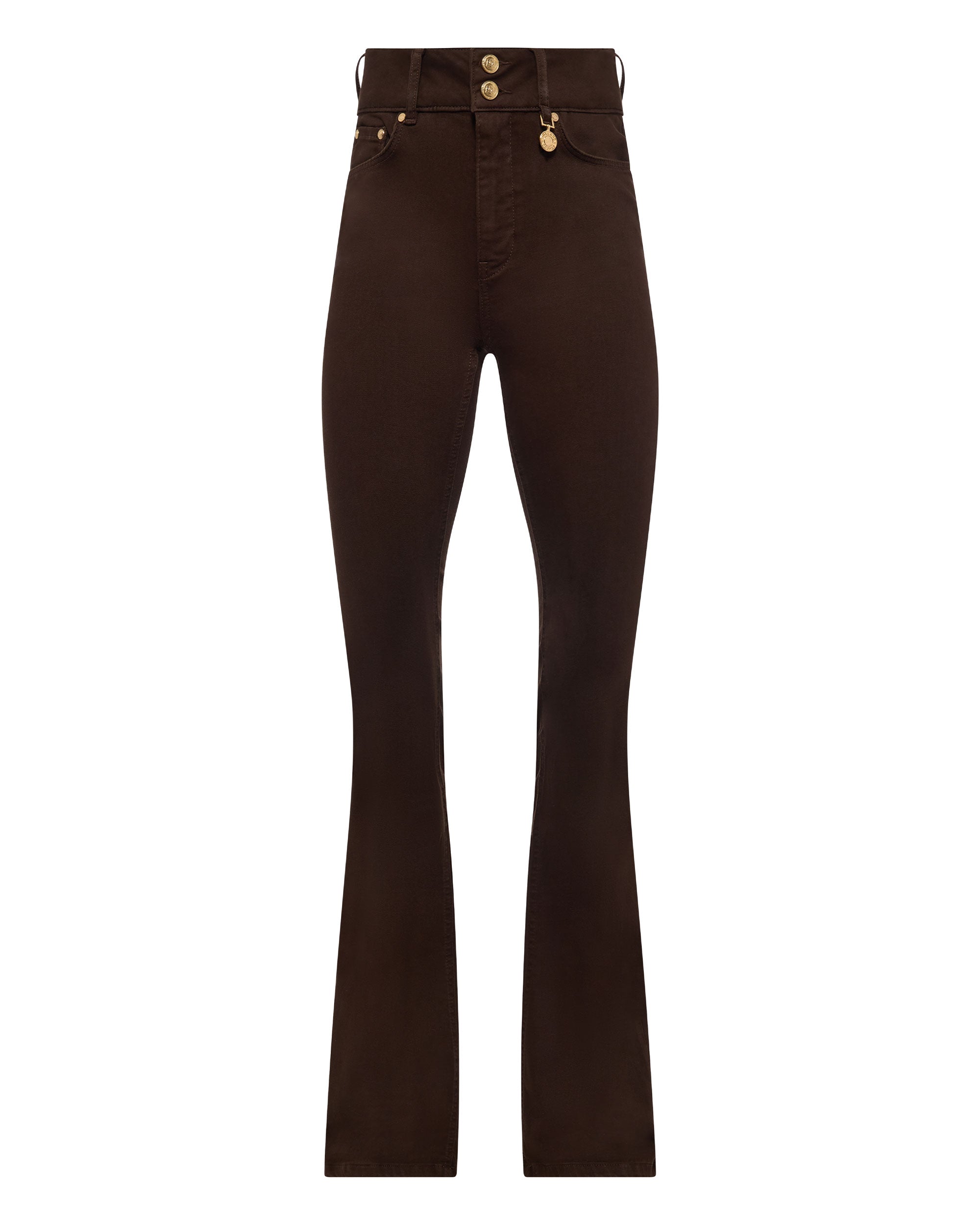 High Rise Flared Jean - Chocolate