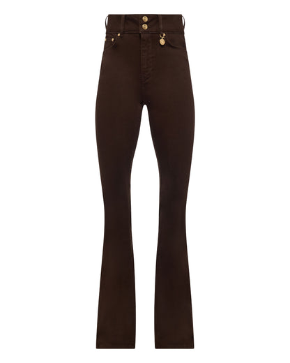 High Rise Flared Jean - Chocolate