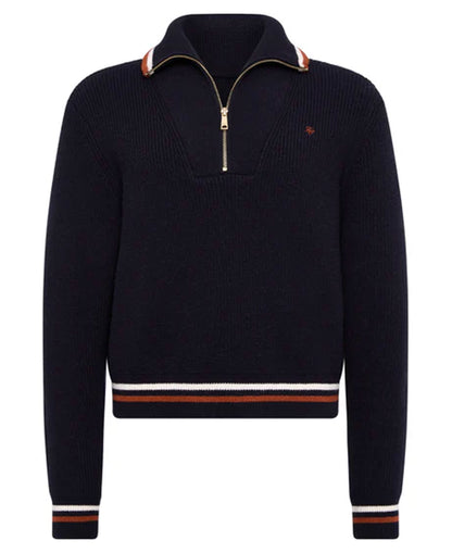 Jessica Quarter Zip Knit - Ink Navy