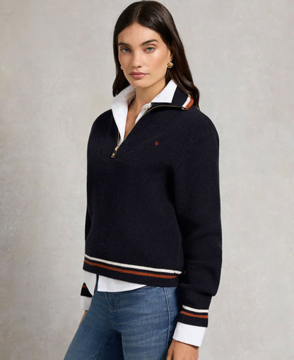 Jessica Quarter Zip Knit - Ink Navy