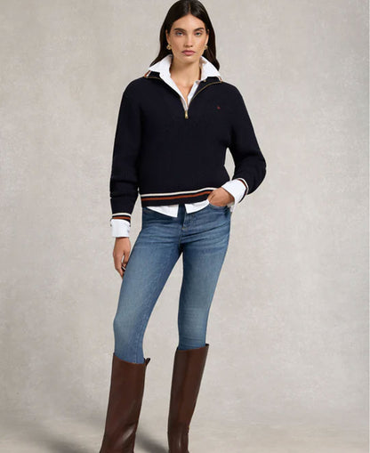 Jessica Quarter Zip Knit - Ink Navy