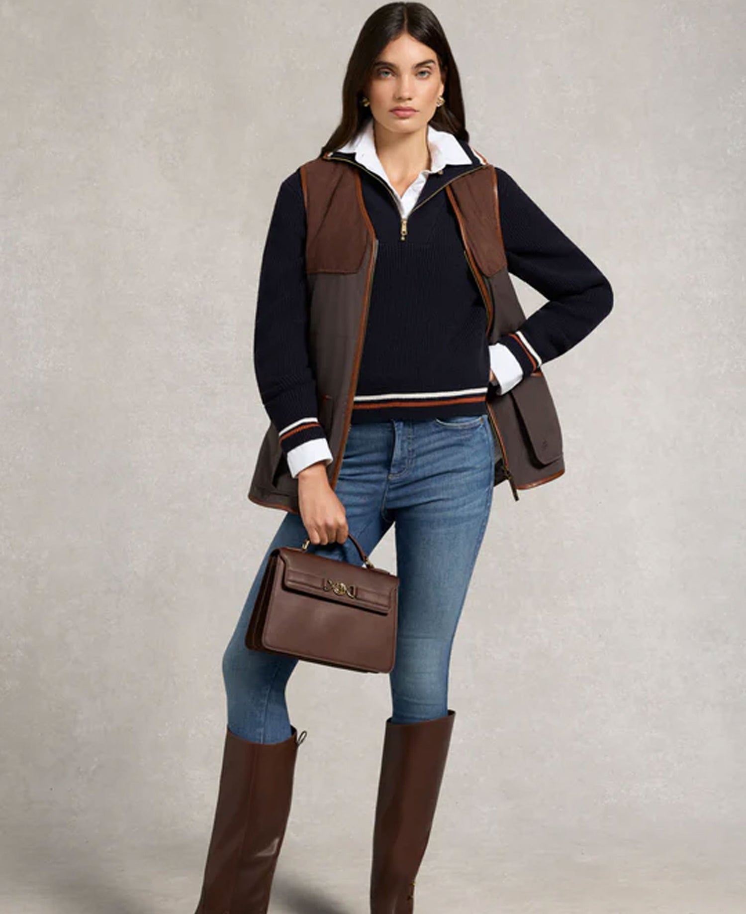 Jessica Quarter Zip Knit - Ink Navy