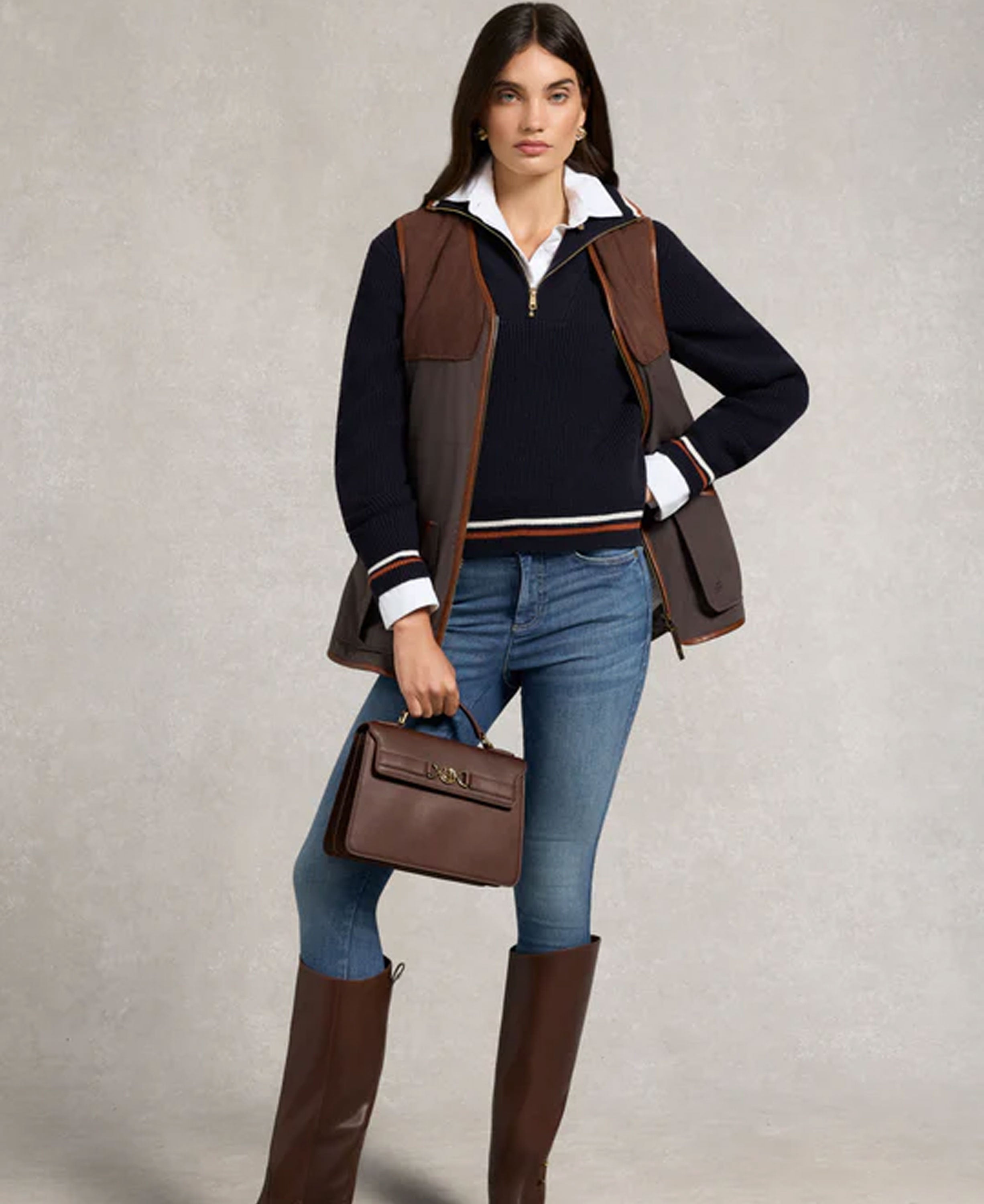 Jessica Quarter Zip Knit - Ink Navy