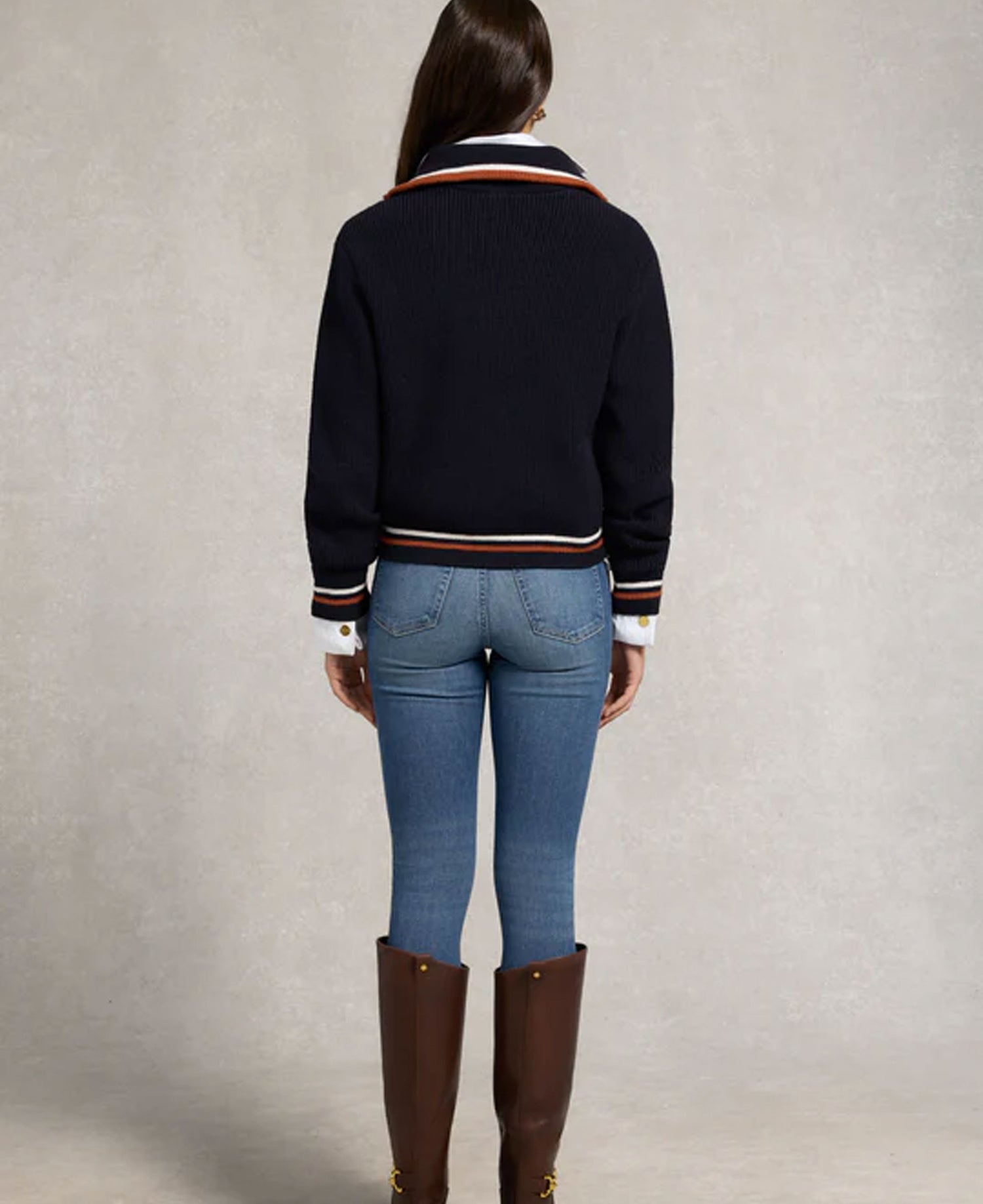 Jessica Quarter Zip Knit - Ink Navy