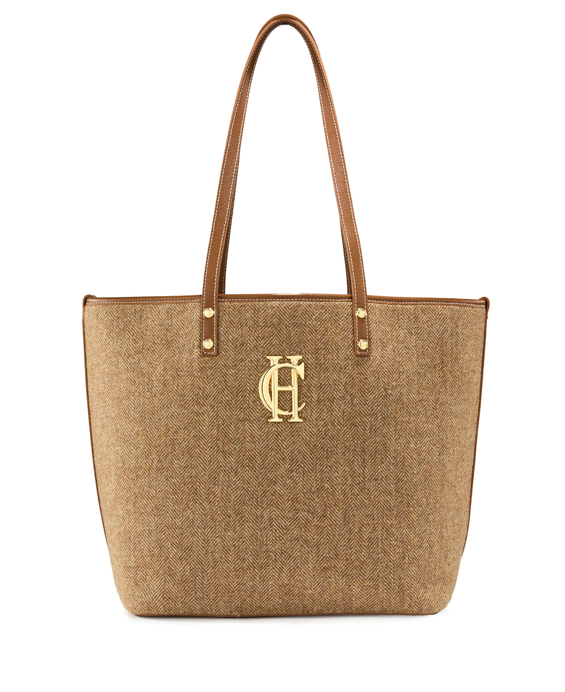 Kensington Tote Bag - Tan Herringbone