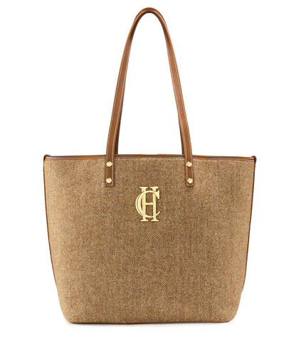 Kensington Tote Bag - Tan Herringbone