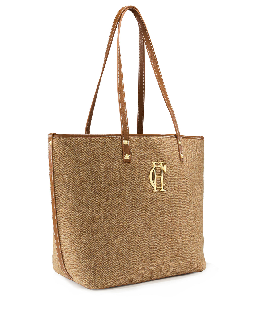 Kensington Tote Bag - Tan Herringbone