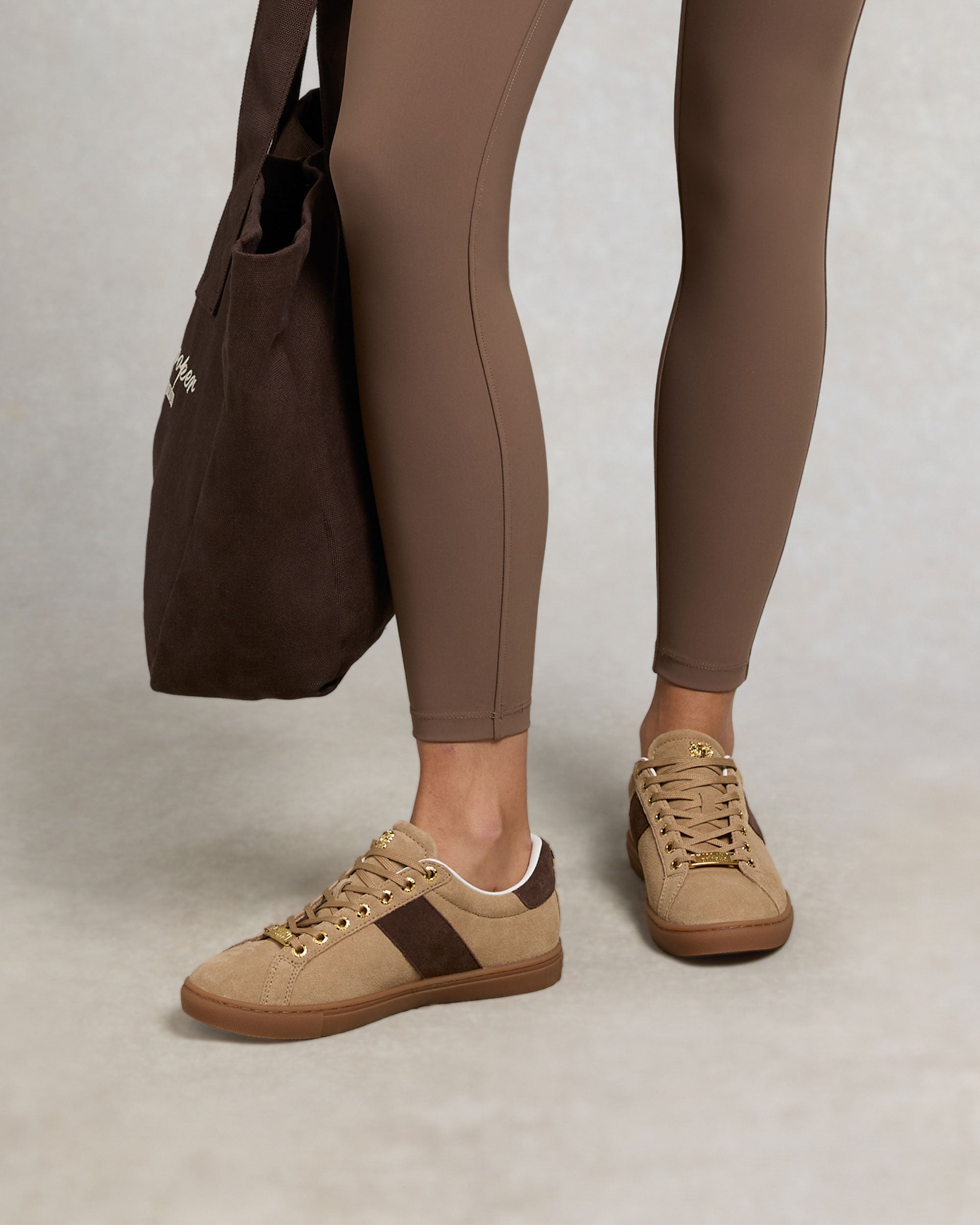 Knightsbridge Court Trainer - Taupe Dark Chocolate