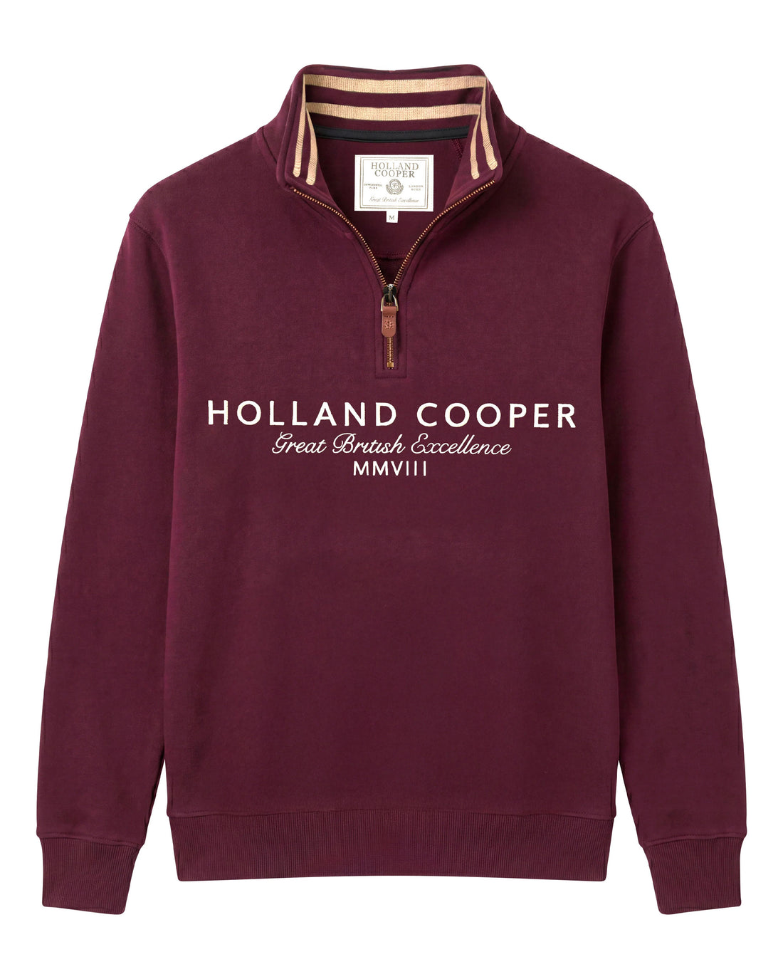 Heritage Quarter Zip Sweat - Mulberry