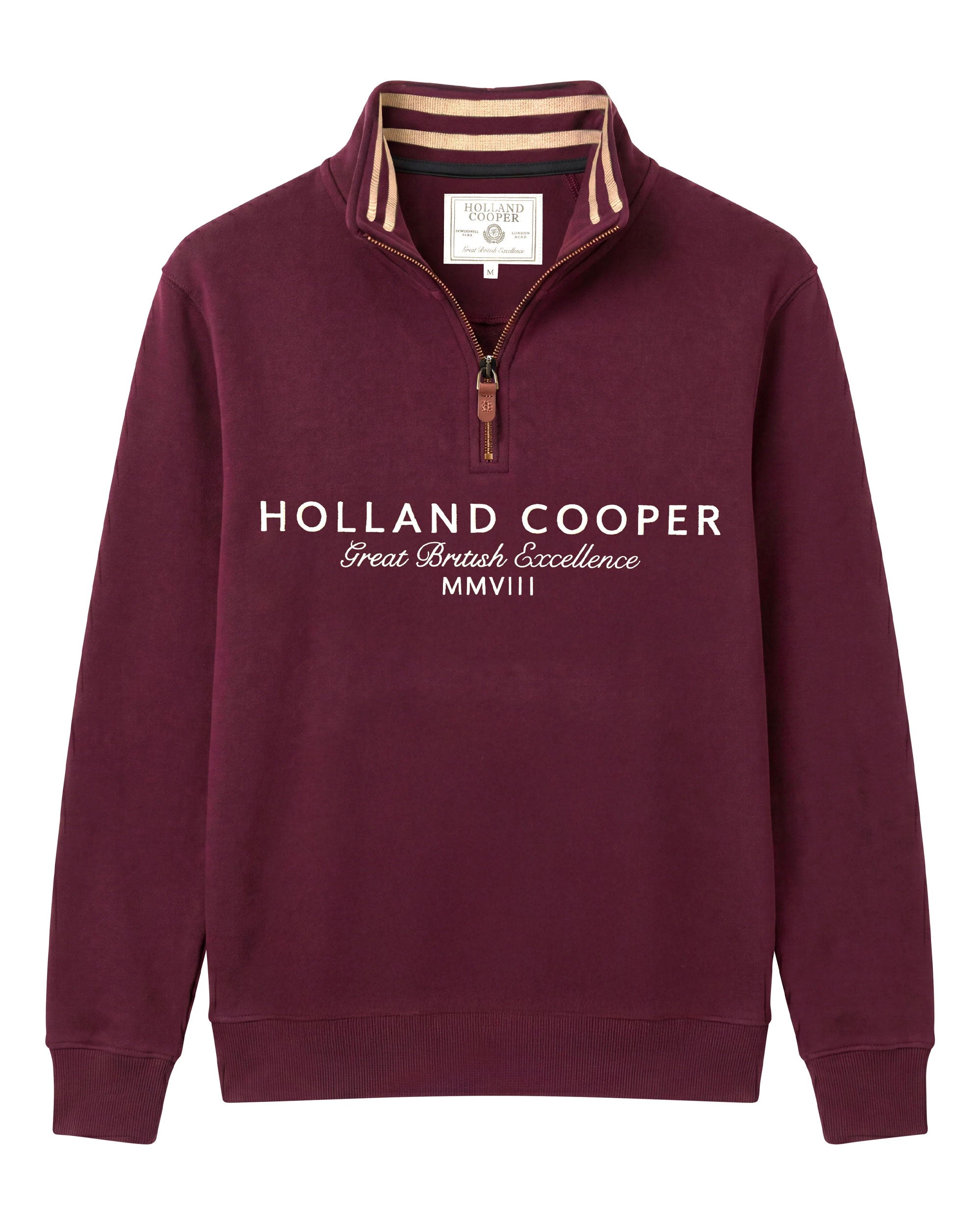 Heritage Quarter Zip Sweat - Mulberry