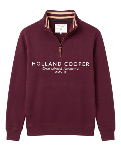 Heritage Quarter Zip Sweat - Mulberry