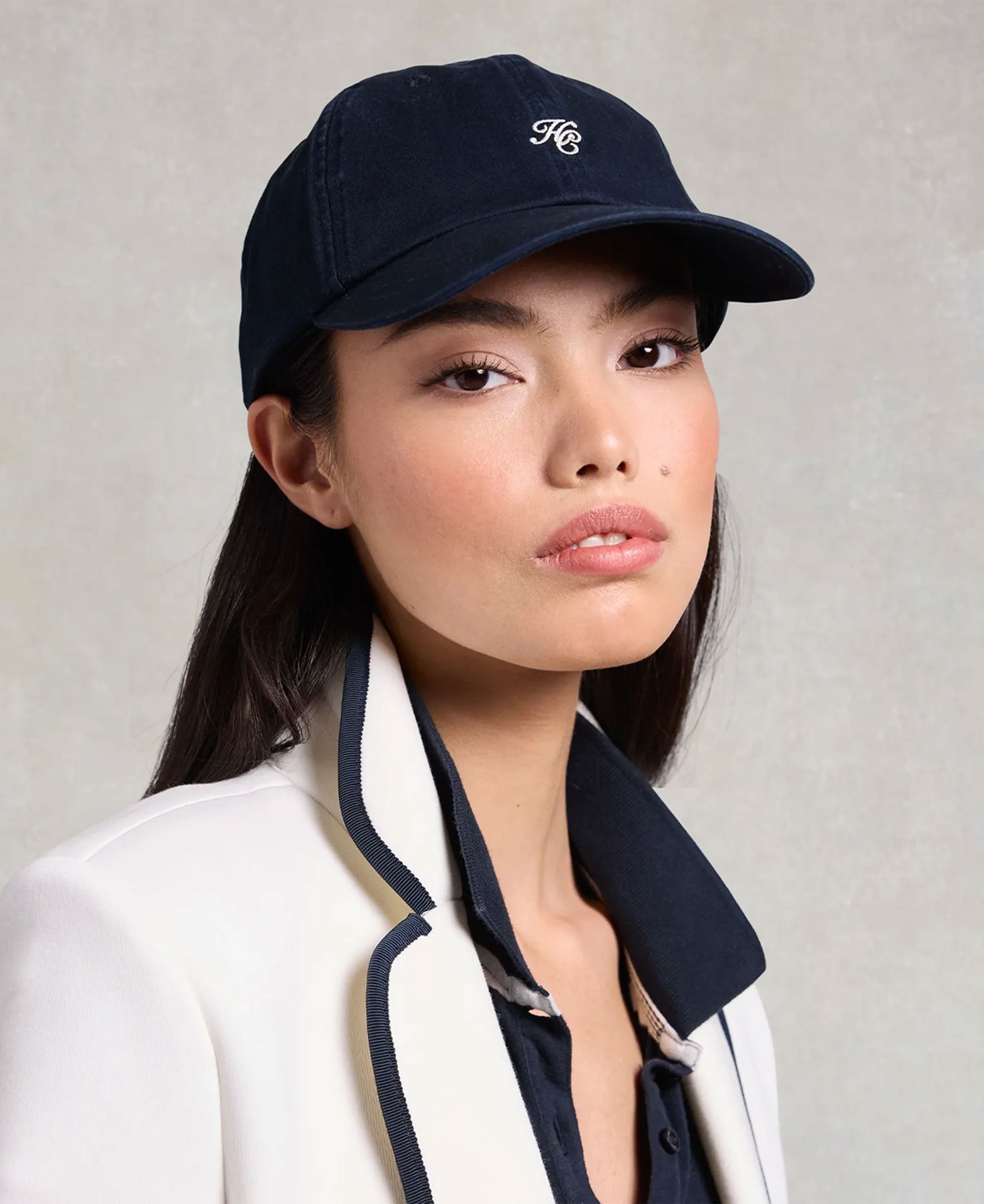 Monogram Cap - Navy Ecru