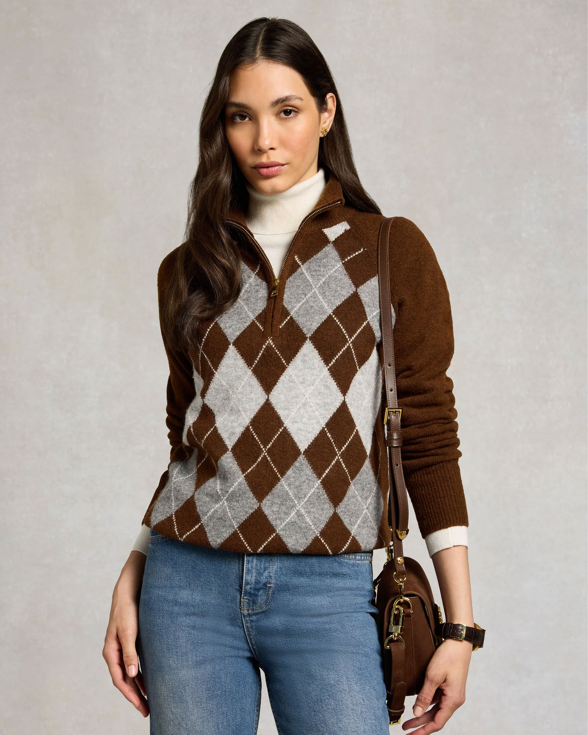 Oakmont Quarter Zip Knit - Chocolate