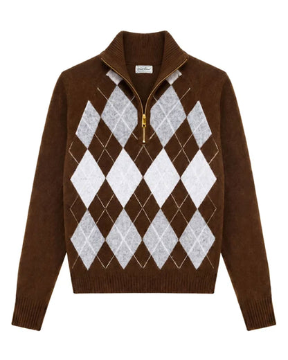 Oakmont Quarter Zip Knit - Chocolate