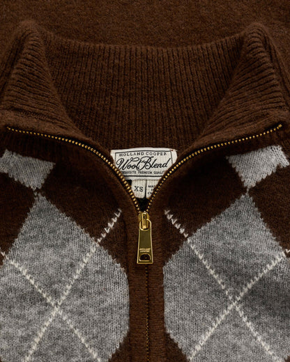 Oakmont Quarter Zip Knit - Chocolate