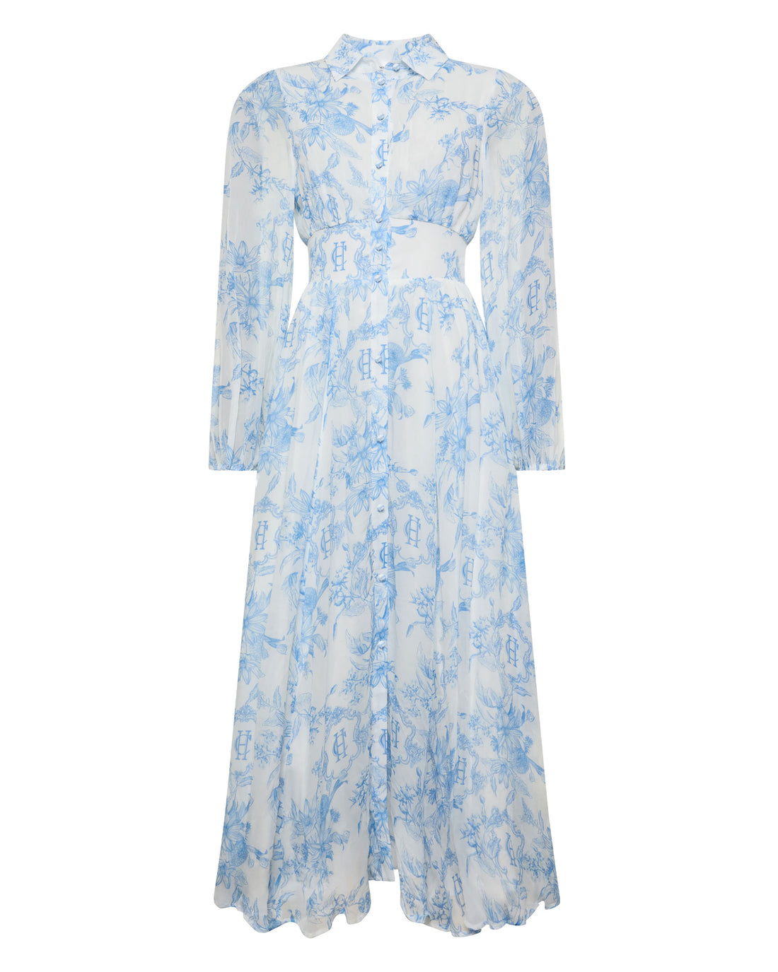 Paros Shirt Dress - English Blue Garden