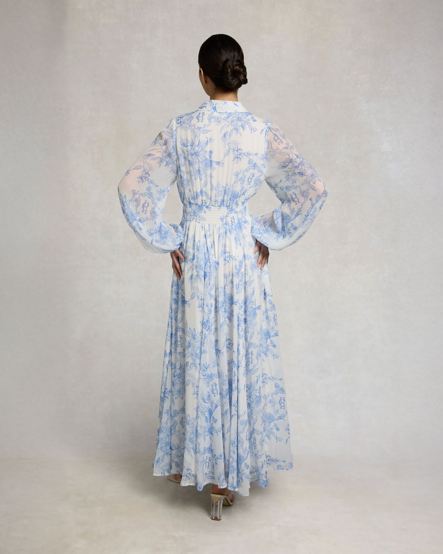 Paros Shirt Dress - English Blue Garden