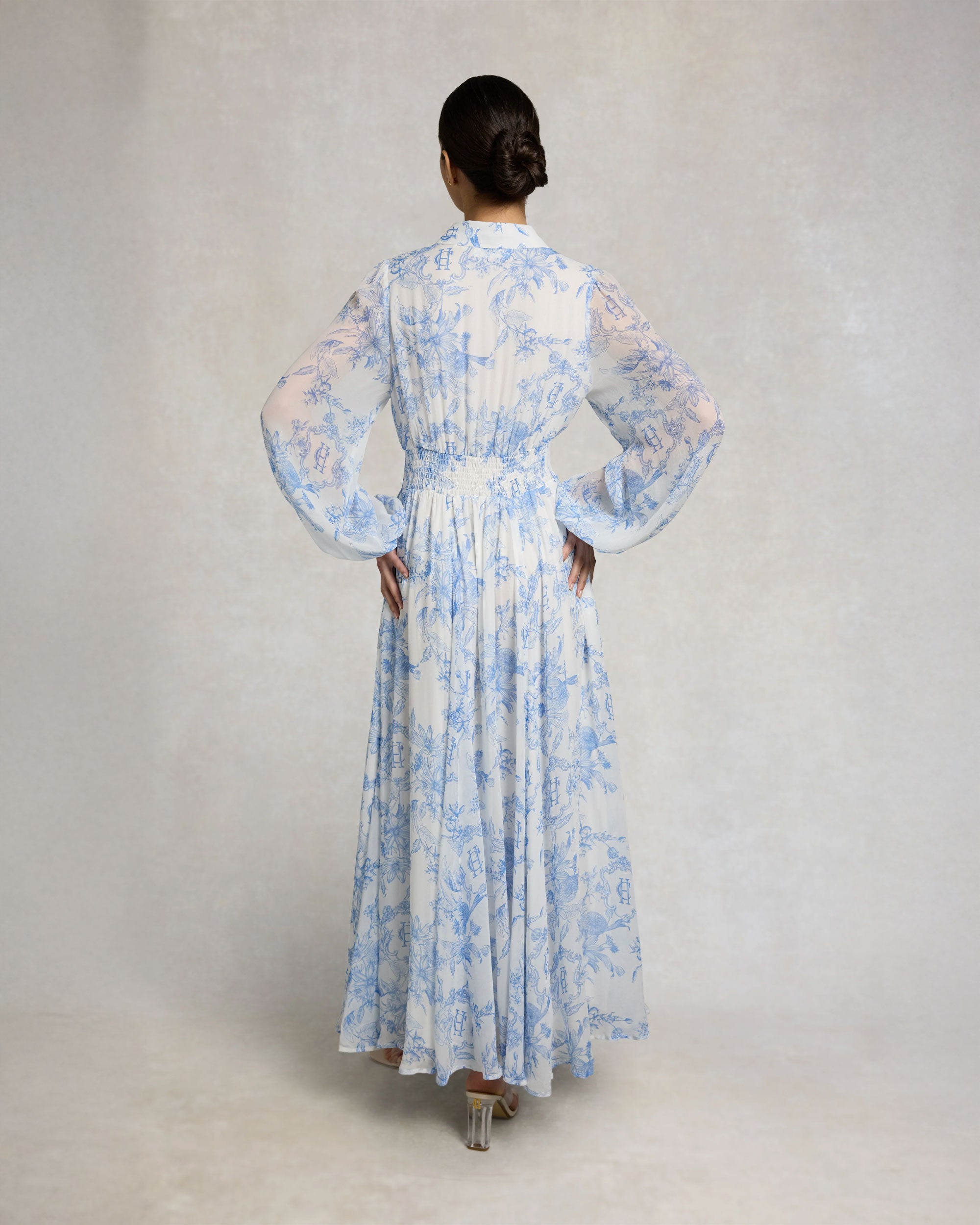 Paros Shirt Dress - English Blue Garden