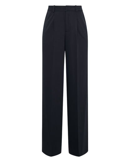 Pleated Wide Leg Trouser - Ink Navy