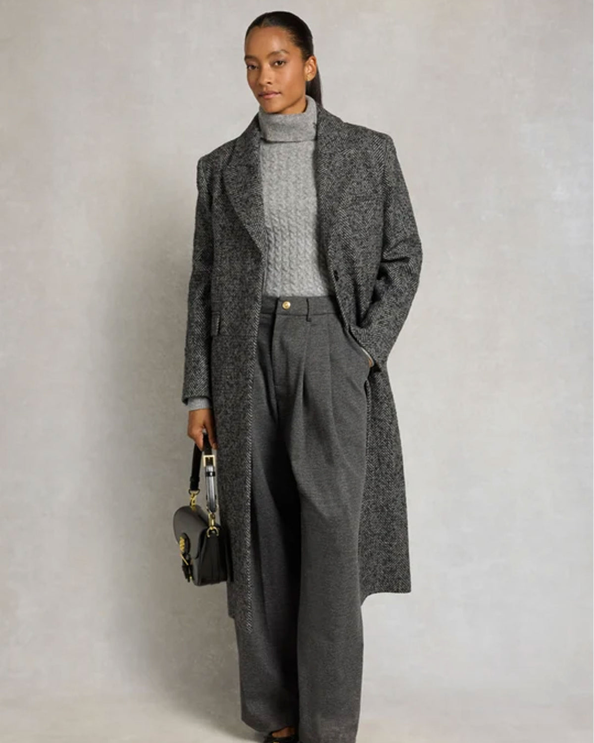 Polly Roll Neck Knit - Grey