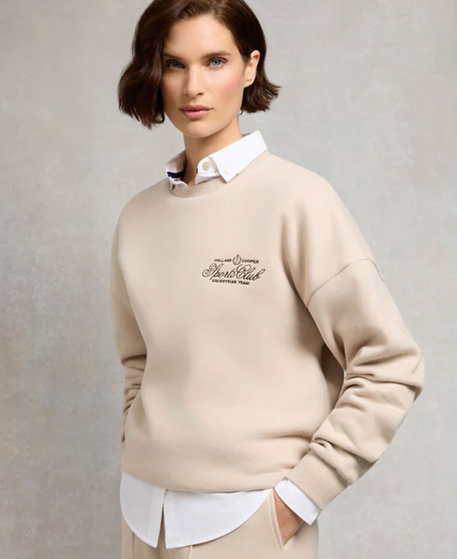 Relaxed Fit Crew Neck Sweat - Stone