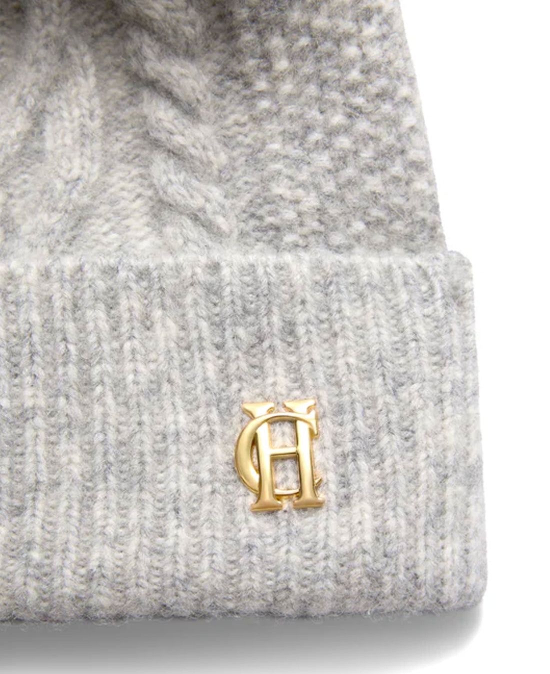 Sloane Cable Bobble Hat - Grey Marl