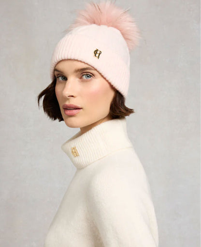 Sloane Cable Bobble Hat - Soft Pink