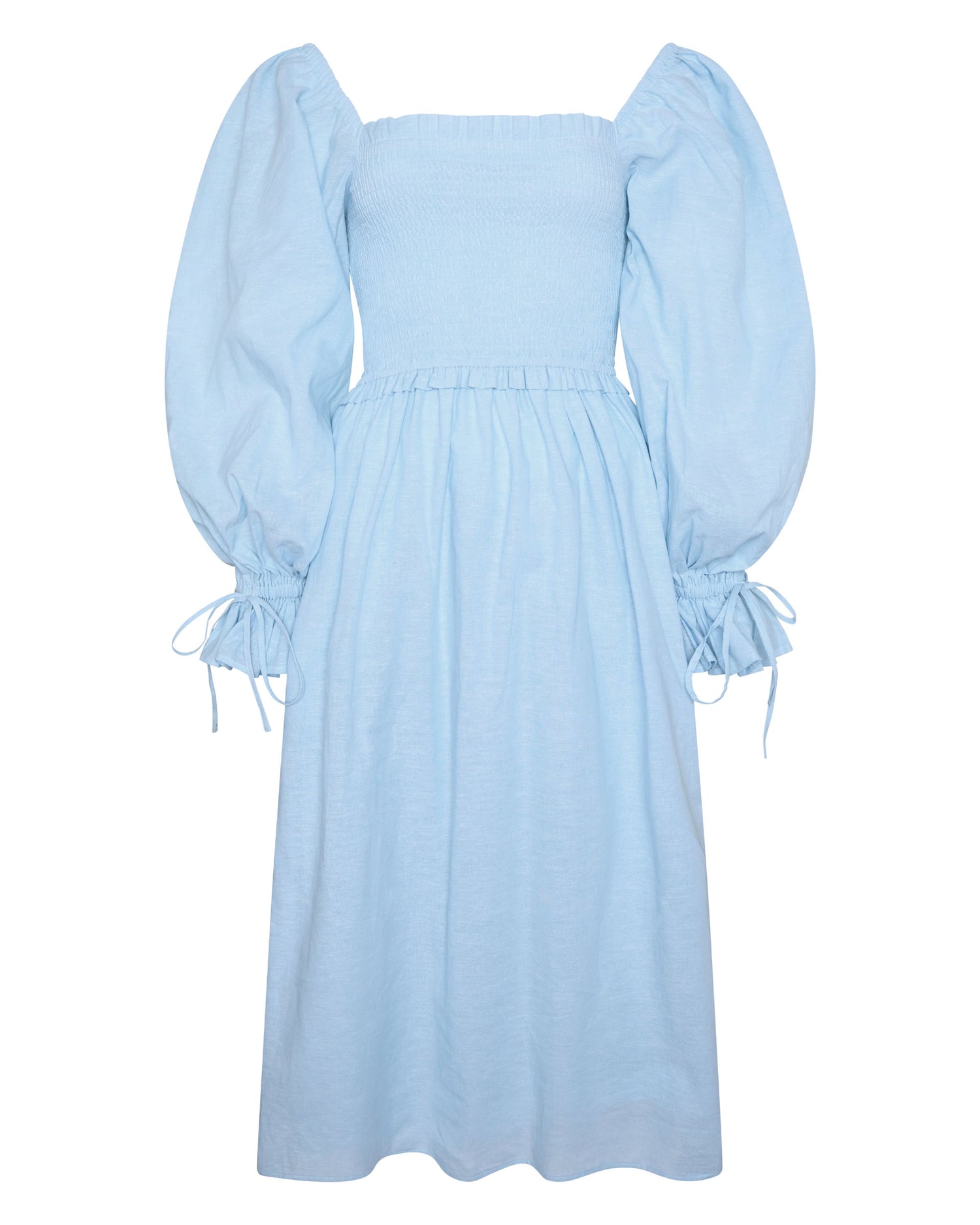 Smock Dress - Pale Blue Chambray