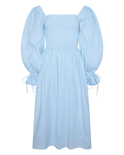 Smock Dress - Pale Blue Chambray