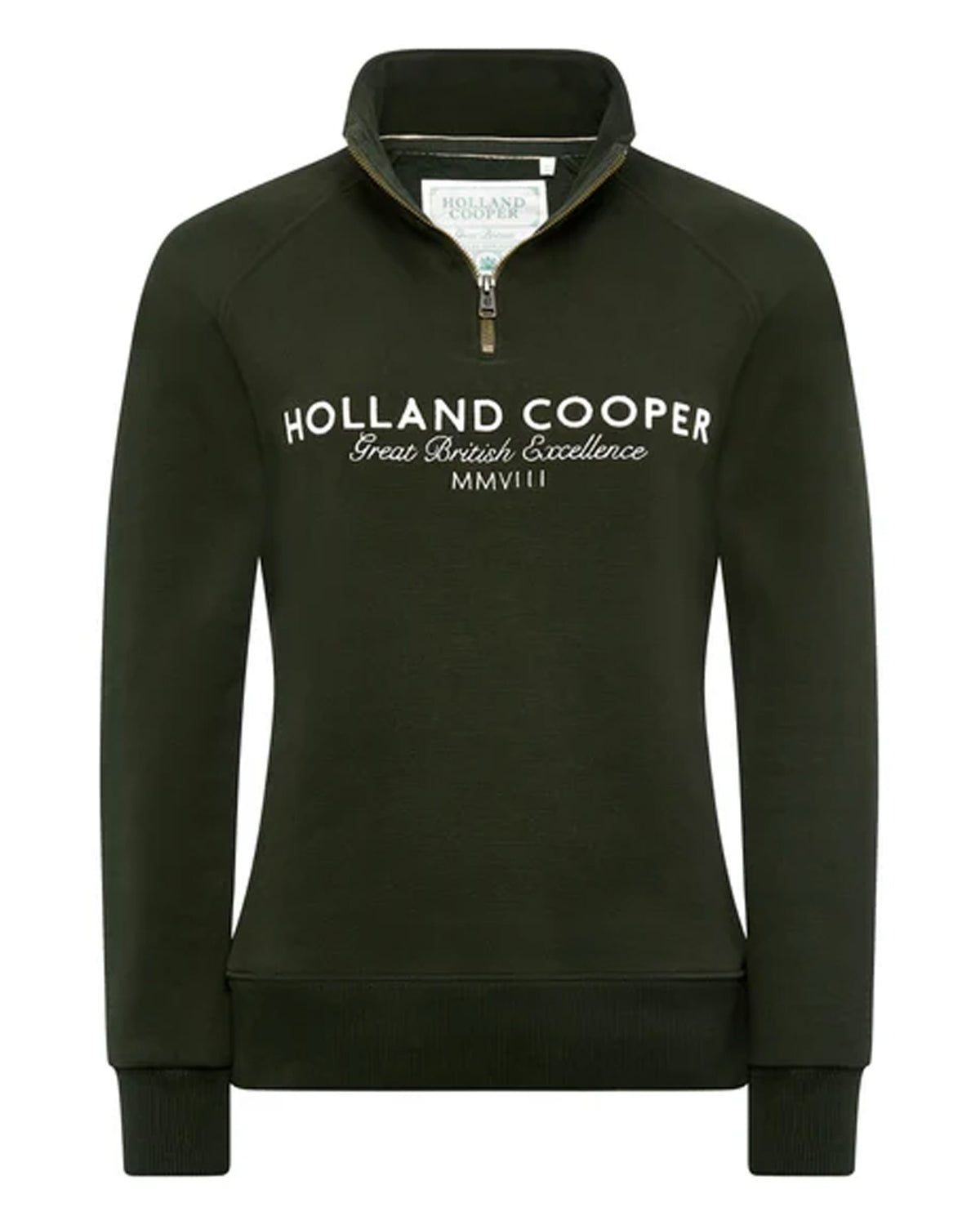 Sporting Goods Zip Henley - Racing Green