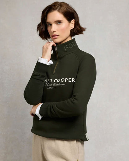 Sporting Goods Zip Henley - Racing Green