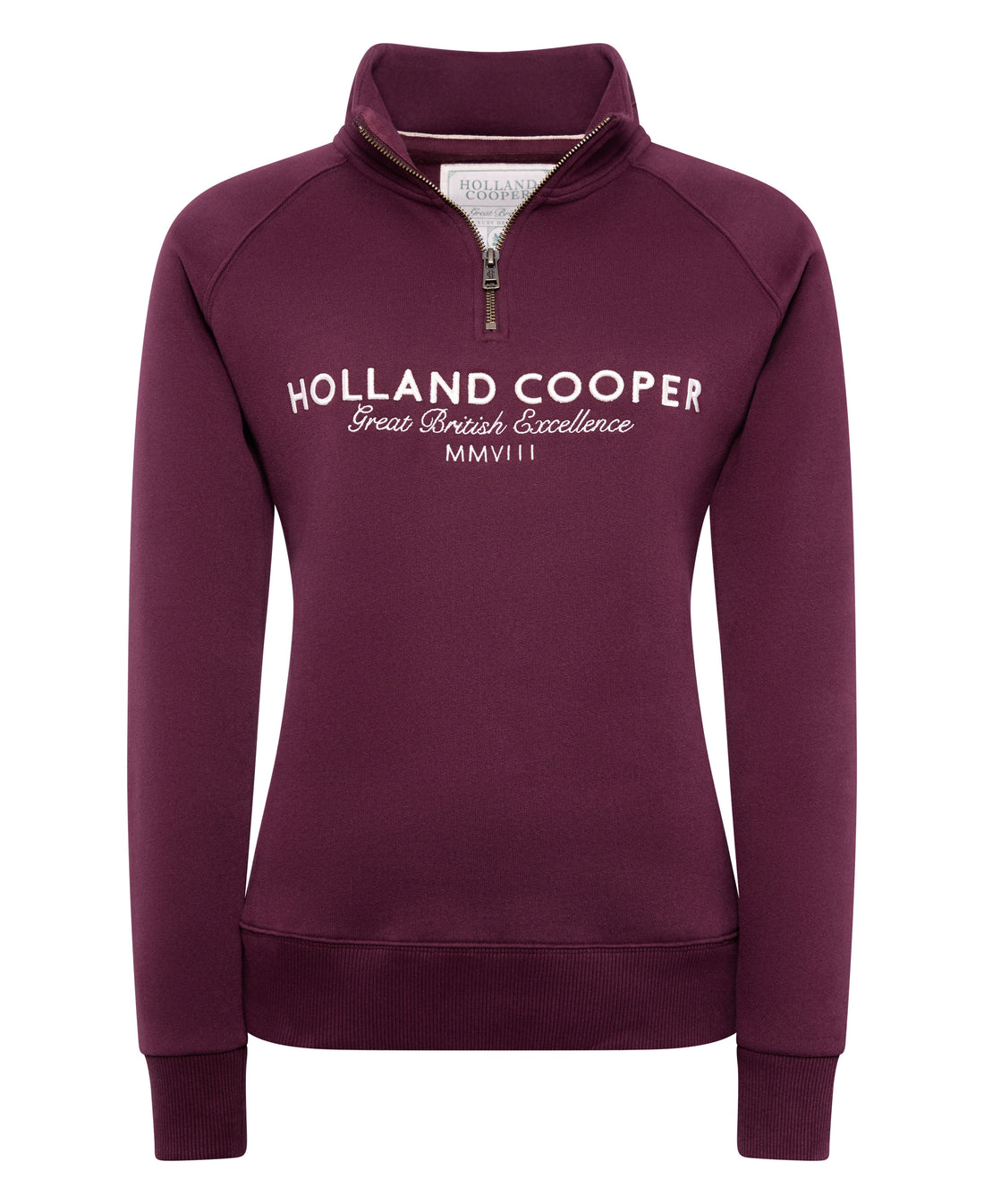 Sporting Goods Zip Henley Sweatshirt - Mulberry